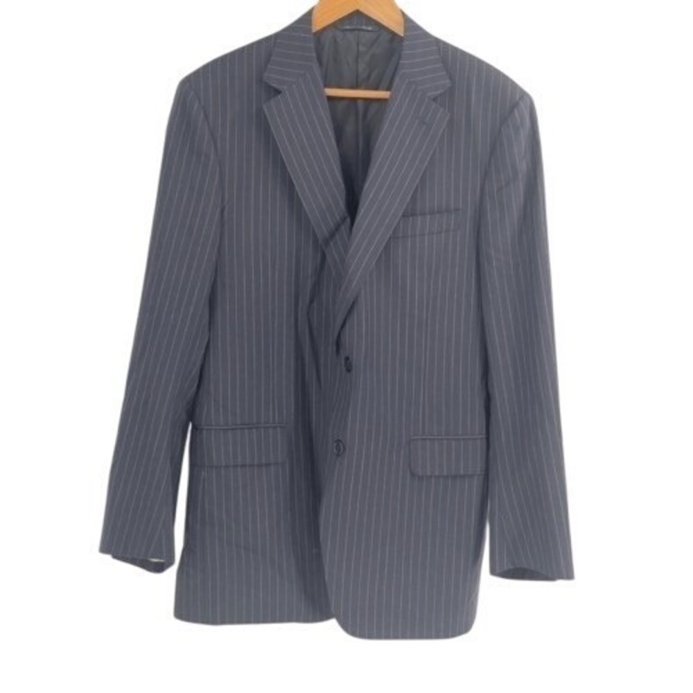 Canali Blazer Sport Coat Suit Jacket Men Size US 42 Italian 52 Blue Striped